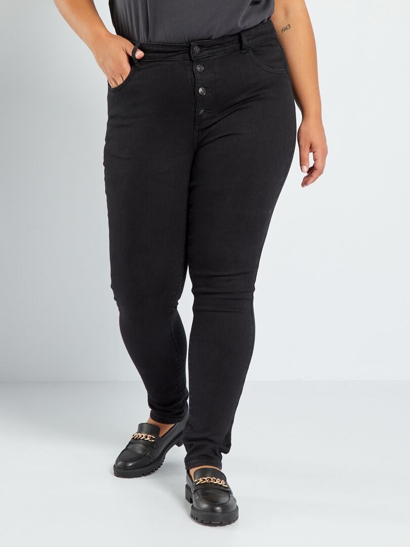 Pantalon skinny stretch - 5 poches - L30 Noir - Kiabi
