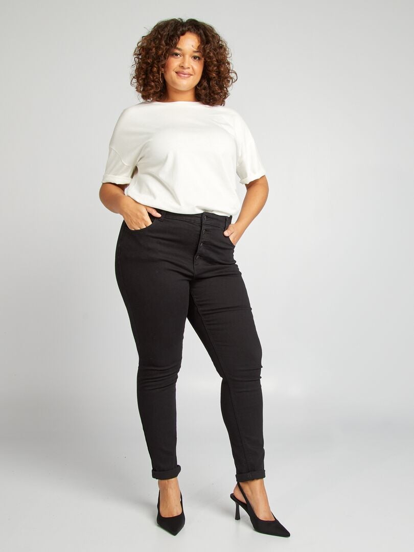 Pantalon skinny stretch - 5 poches Noir - Kiabi