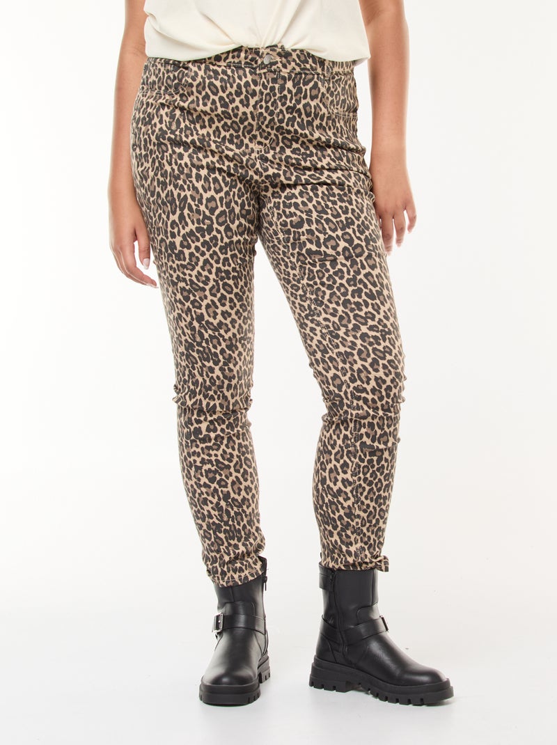 Pantalon skinny taille haute Beige - Kiabi