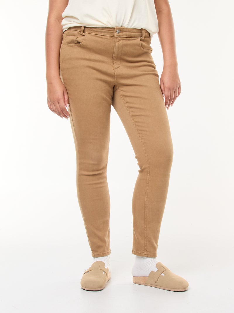 Pantalon skinny taille haute Crème - Kiabi