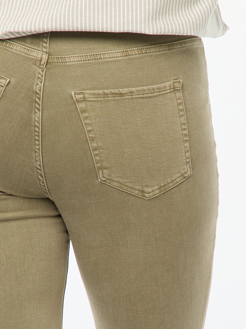 Pantalon skinny taille haute Kaki - Kiabi