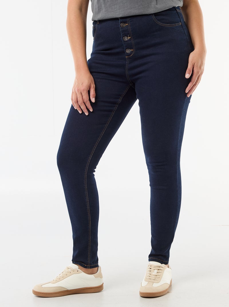 Pantalon skinny taille très haute - L30 Bleu - Kiabi