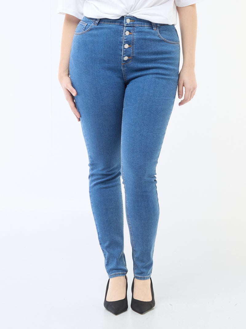 Pantalon skinny taille très haute - L34 Bleu - Kiabi