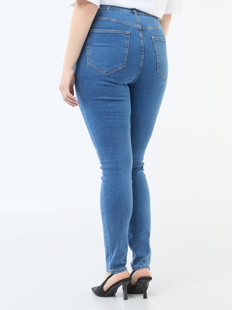 Pantalon skinny taille très haute - L34 Bleu - Kiabi