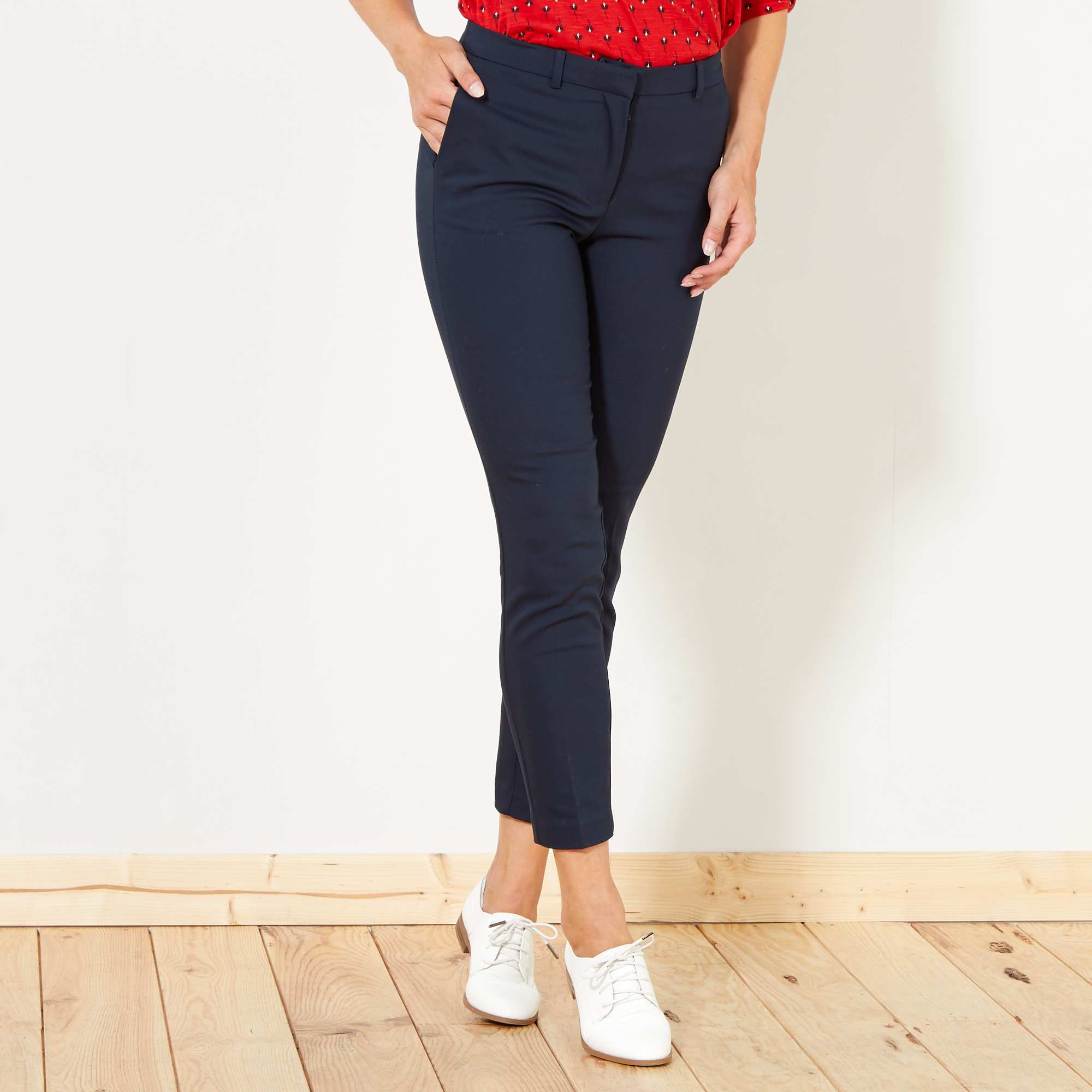 Pantalon skinny uni Femme - bleu marine - Kiabi - 15,00€