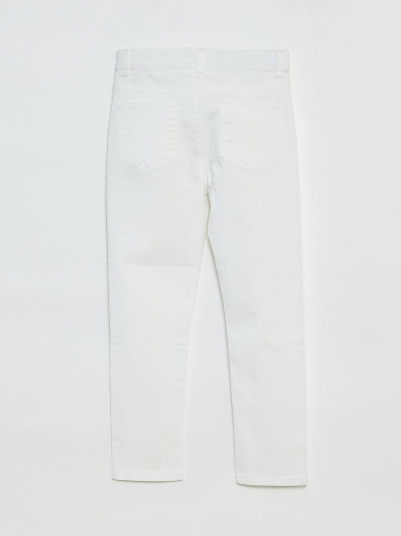 Pantalon slim - coupe ajustée 4 poches blanc - Kiabi