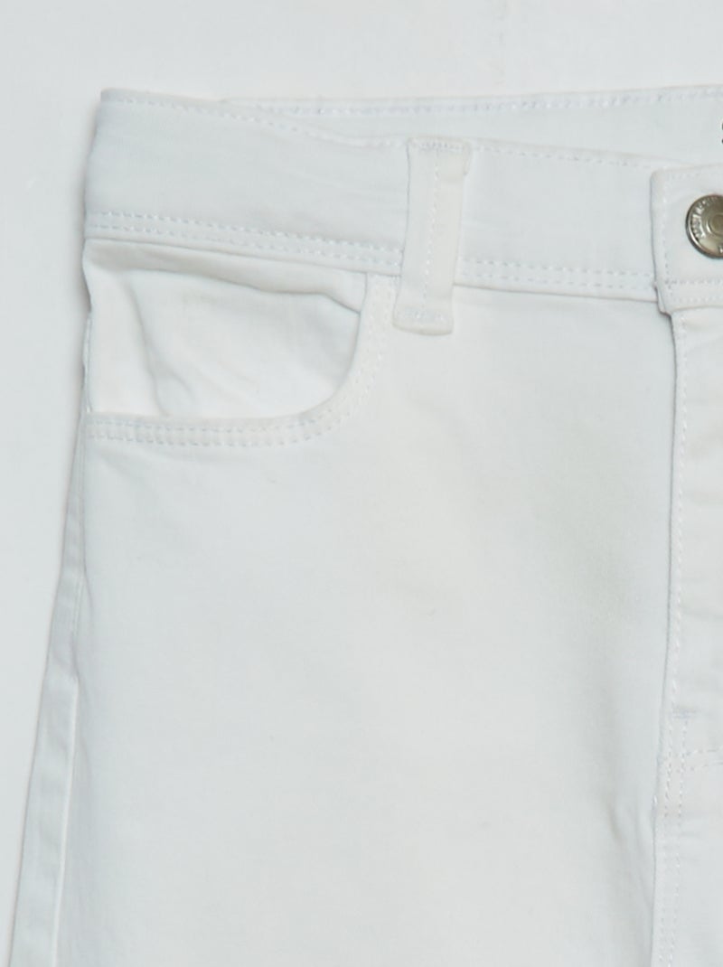 Pantalon slim - coupe ajustée 4 poches blanc - Kiabi