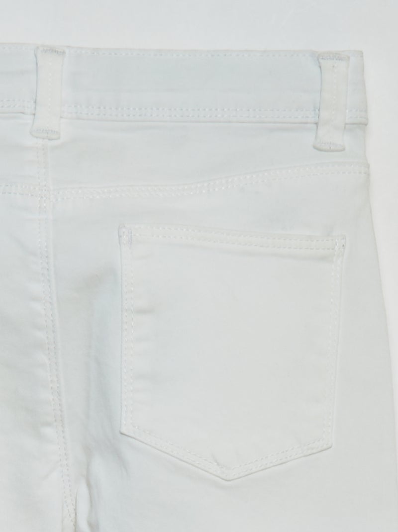 Pantalon slim - coupe ajustée 4 poches blanc - Kiabi