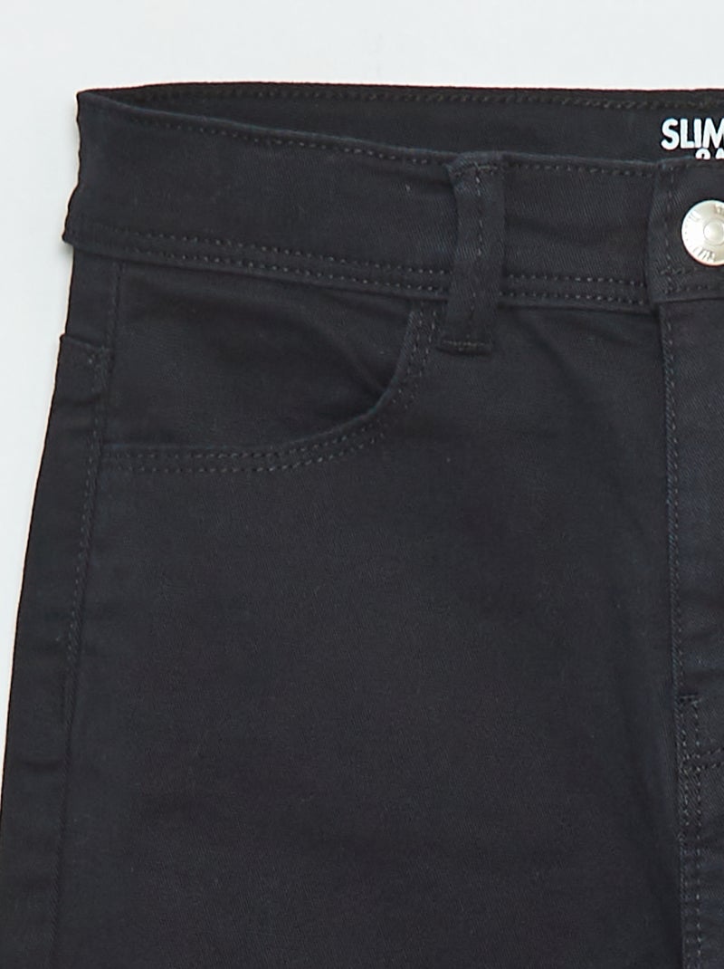 Pantalon slim - coupe ajustée 4 poches noir - Kiabi