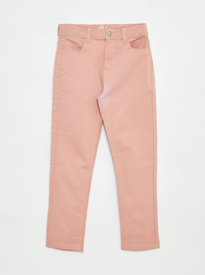 Pantalon slim - coupe ajustée 4 poches Rose - Kiabi