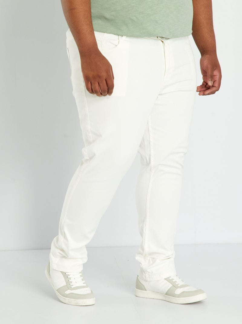 Pantalon slim - L32 Blanc - Kiabi