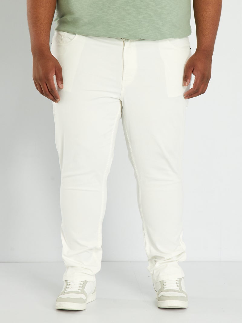Pantalon slim - L32 Blanc - Kiabi