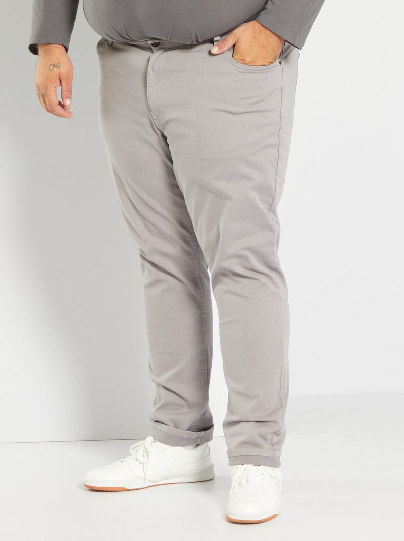 Pantalon slim - L32 Gris clair - Kiabi