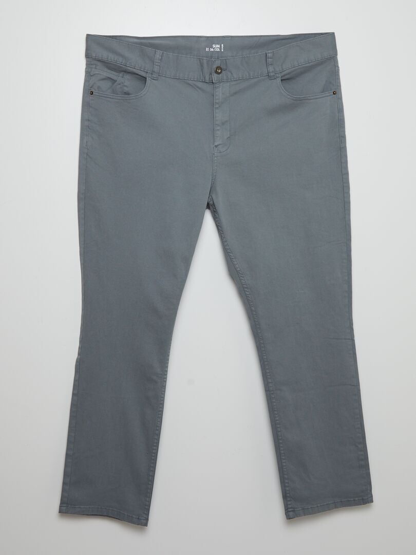 Pantalon slim - L32 Gris - Kiabi