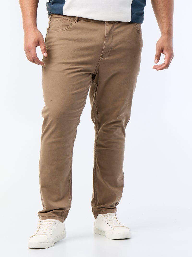 Pantalon slim - L32 Marron - Kiabi
