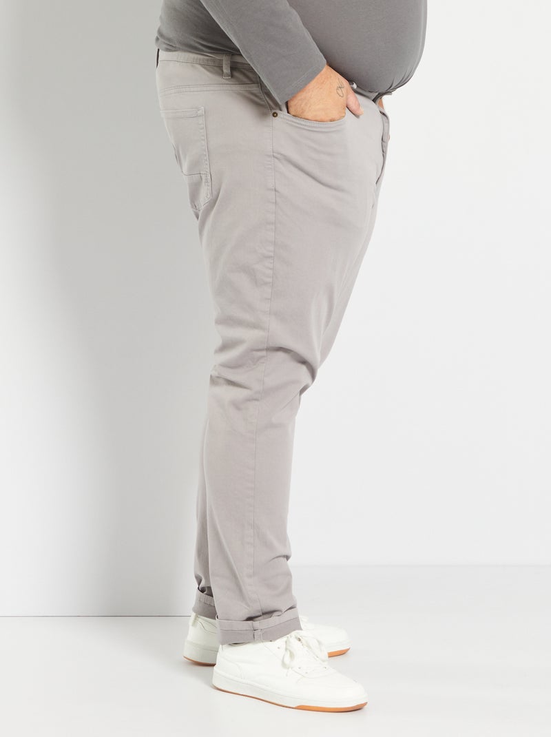 Pantalon slim - L34 gris souris - Kiabi