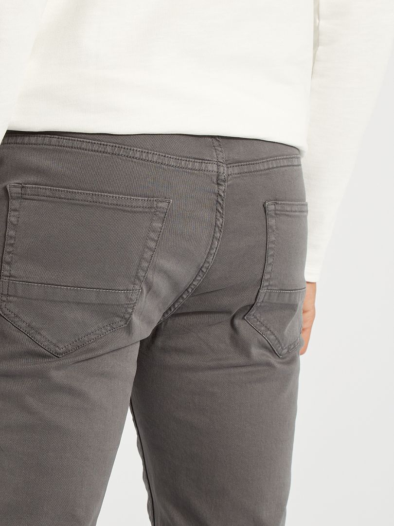 Pantalon slim 5 poches - L32 gris - Kiabi