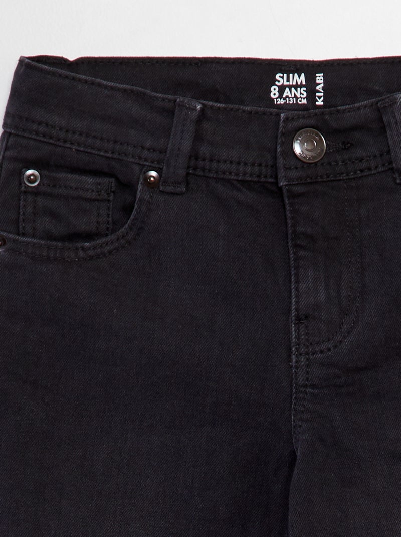 Pantalon slim 5 poches Noir - Kiabi