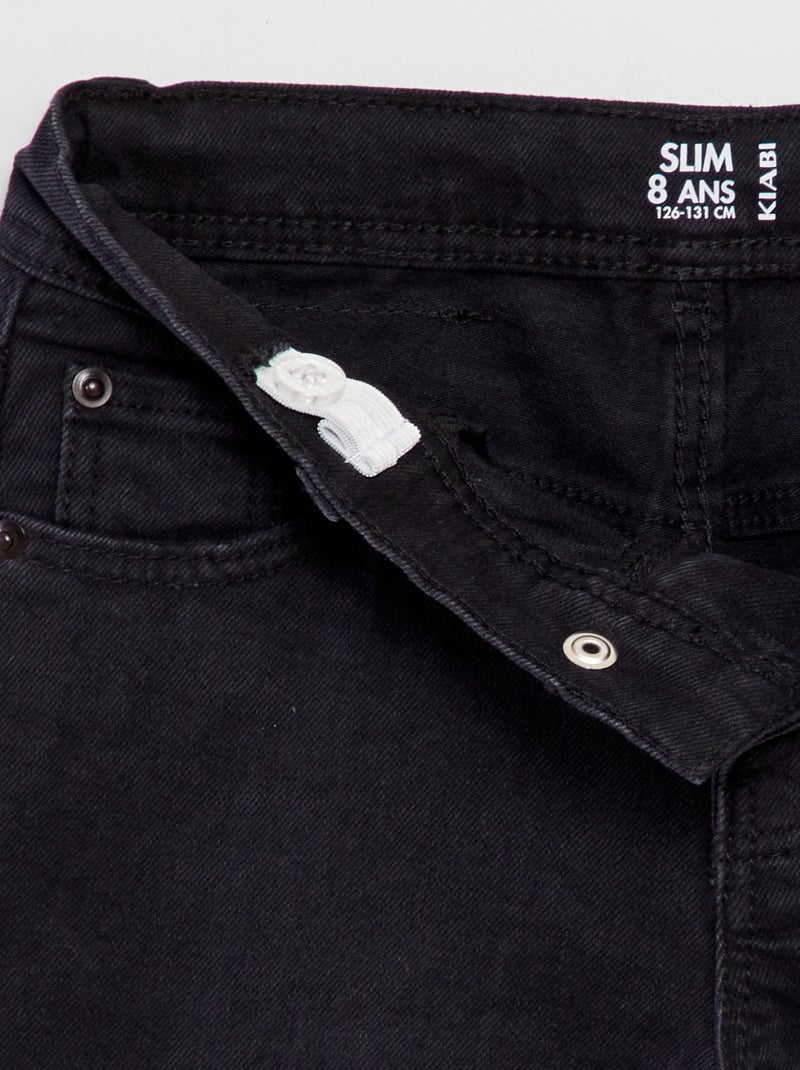 Pantalon slim 5 poches Noir - Kiabi