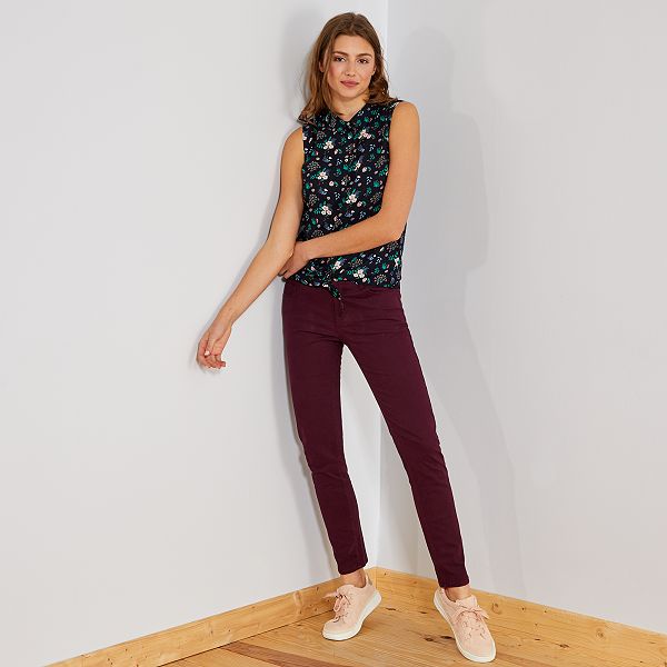 pantalon femme bordeaux