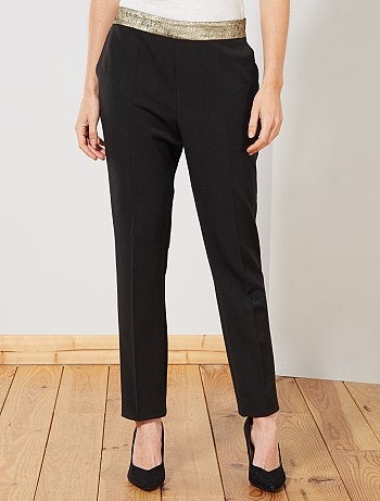 Pantalon slim avec détails dorés - Kiabi