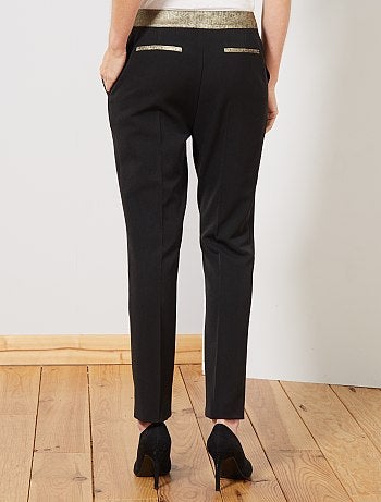 Pantalon slim avec détails dorés - Kiabi