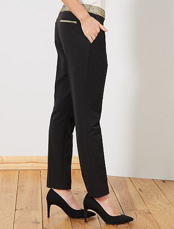 Pantalon slim avec détails dorés - Kiabi