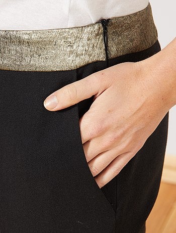 Pantalon slim avec détails dorés - Kiabi