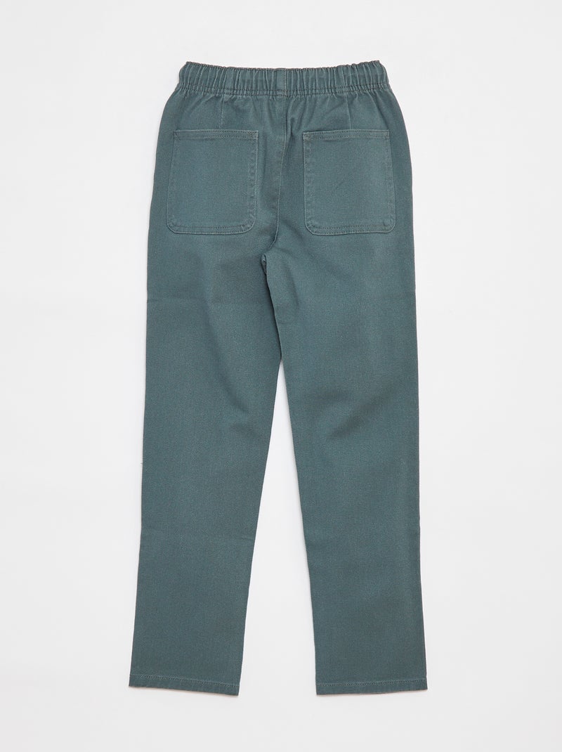 Pantalon slim avec taille ajustable Vert - Kiabi