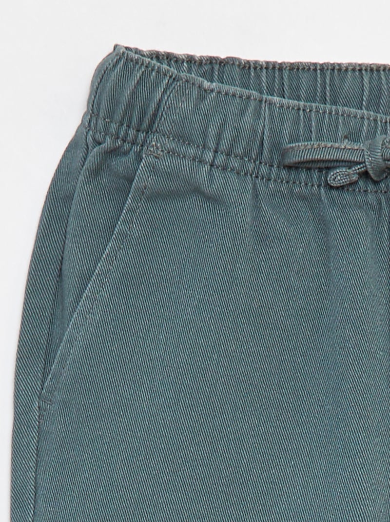 Pantalon slim avec taille ajustable Vert - Kiabi