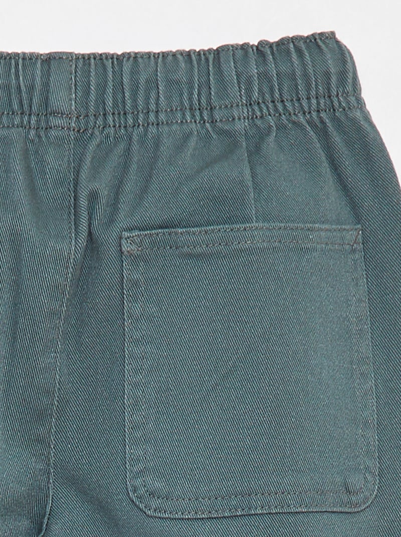 Pantalon slim avec taille ajustable Vert - Kiabi