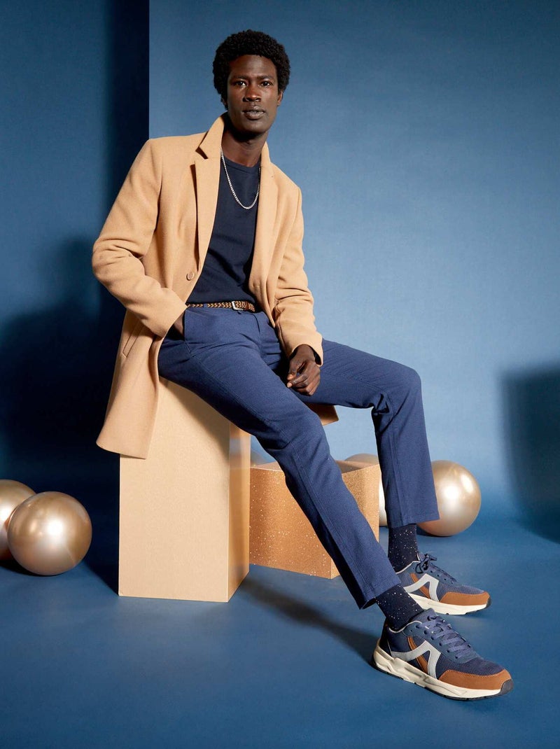 Pantalon slim chino Bleu/noir - Kiabi