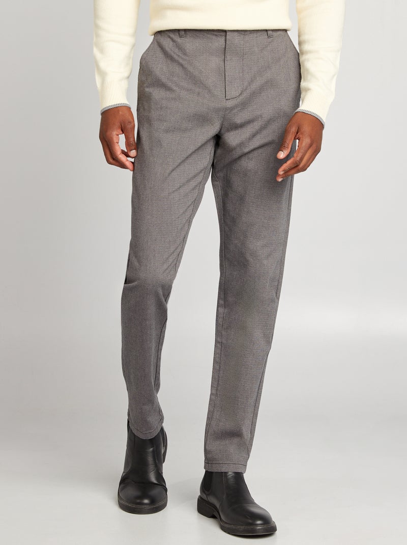 Pantalon slim chino Gris - Kiabi