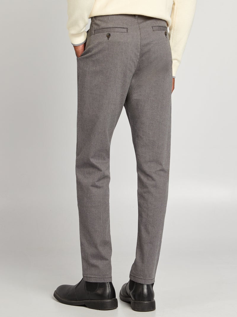 Pantalon slim chino Gris - Kiabi