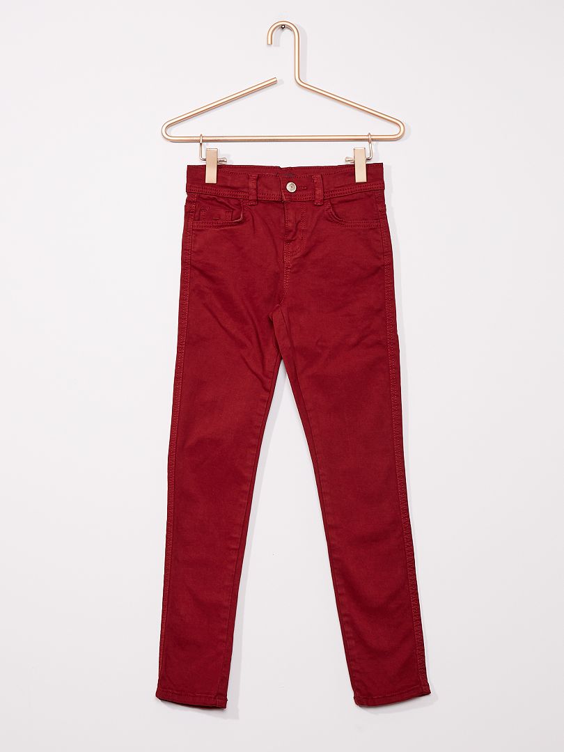Pantalon slim coloré - bordeaux - Kiabi - 8.00€