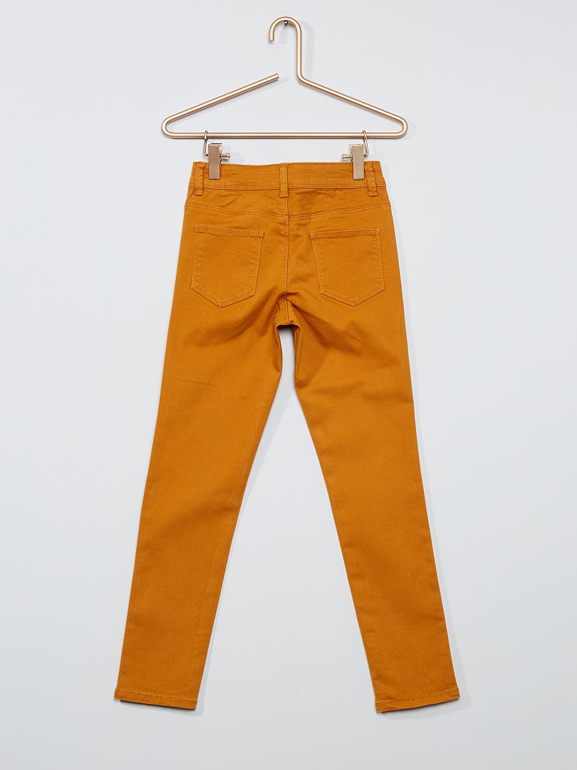 Pantalon slim coloré - ocre - Kiabi - 8.00€