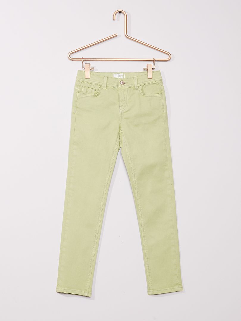 Pantalon slim coloré vert - Kiabi
