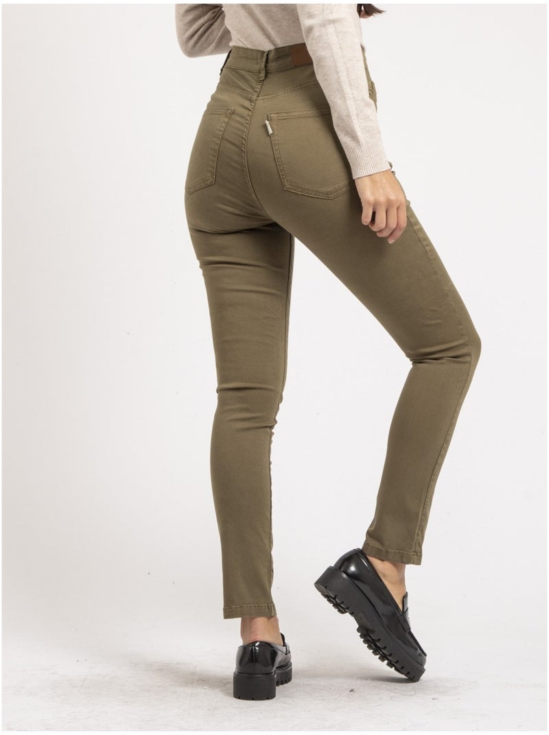 Pantalon slim EDITH Kaki - Kiabi