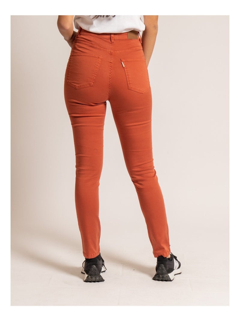 Pantalon slim EDITH Rouge brique - Kiabi