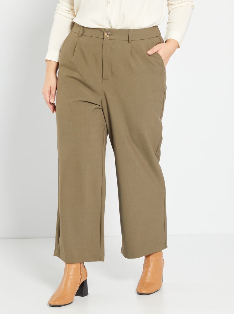 Pantalon slim élastiqué kaki - Kiabi