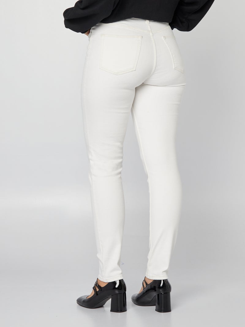 Pantalon slim en denim - 32L Blanc - Kiabi