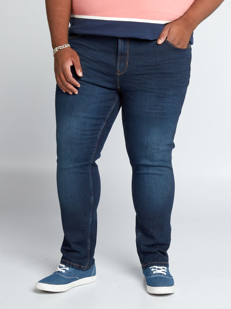 Pantalon slim en denim - 34L Bleu - Kiabi