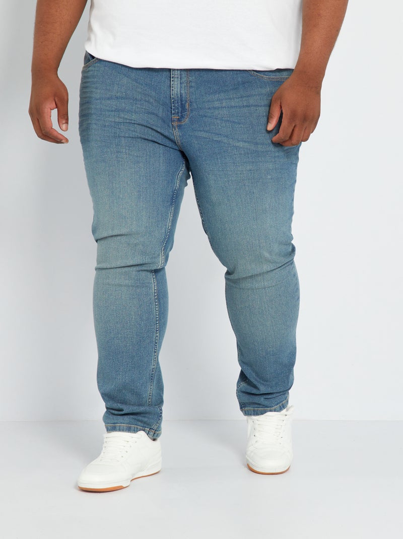 Pantalon slim en denim - 34L Bleu - Kiabi
