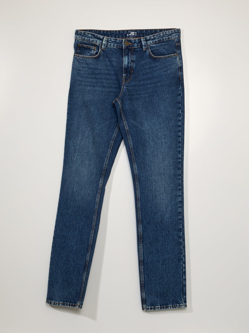 Pantalon slim en denim - 38L Bleu - Kiabi