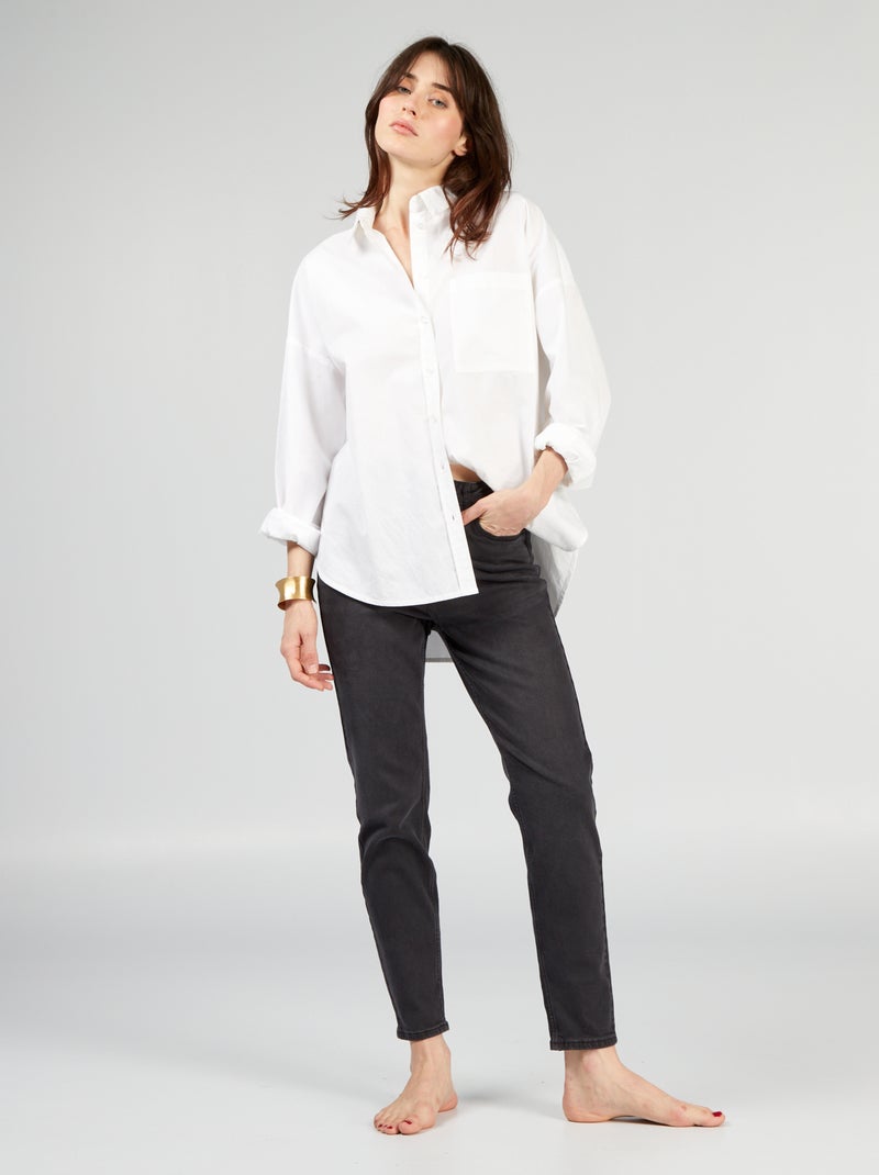 Pantalon slim en denim - L30 Noir délavé - Kiabi