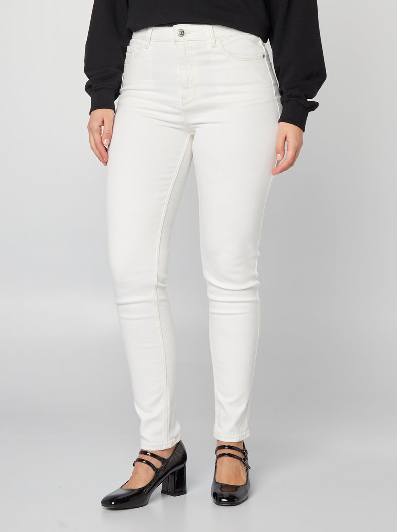 Pantalon slim en denim - L34 Blanc - Kiabi