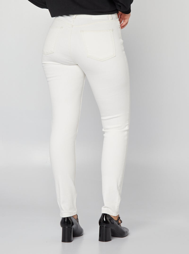 Pantalon slim en denim - L34 Blanc - Kiabi