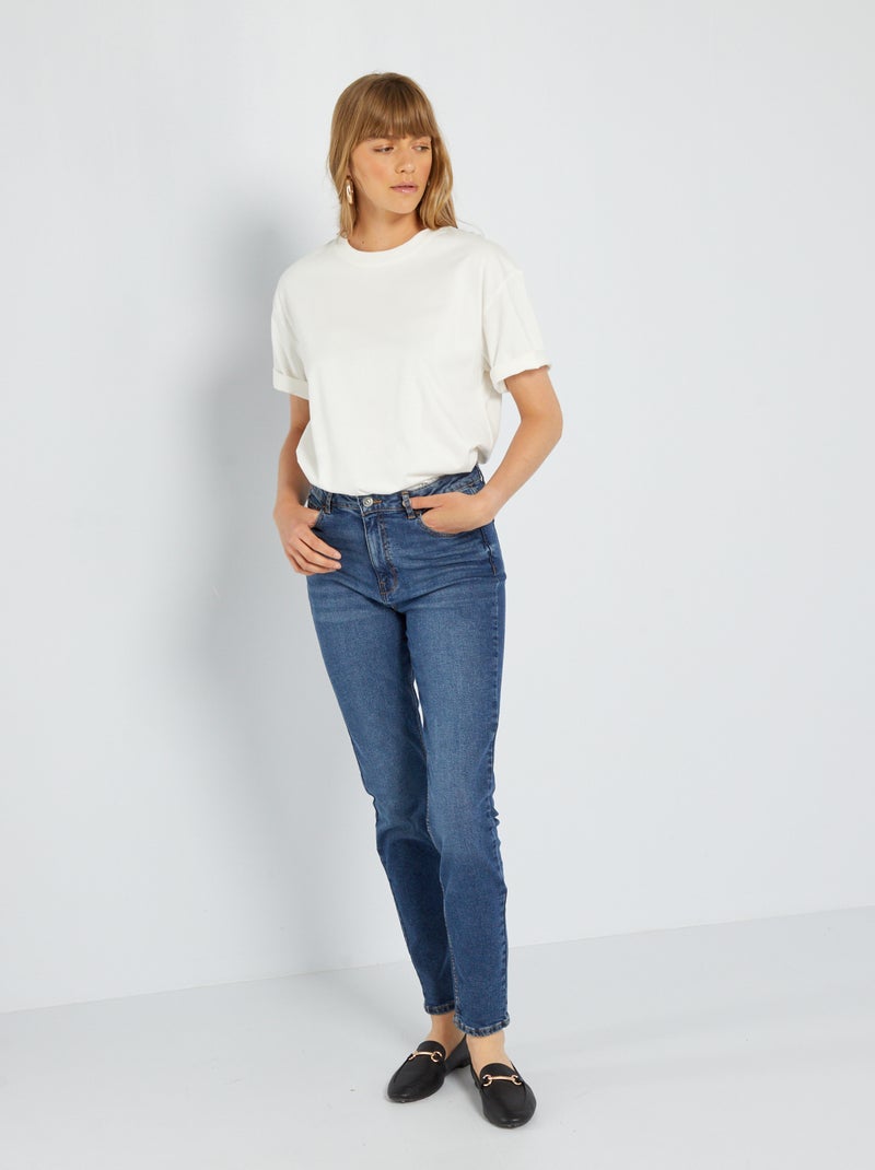 Pantalon slim en denim - L34 Bleu - Kiabi