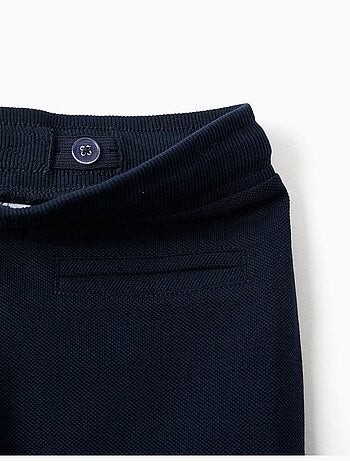 Pantalon slim en piqué de coton avec cordon