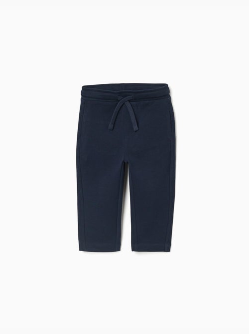Pantalon slim en piqué de coton avec cordon - Kiabi